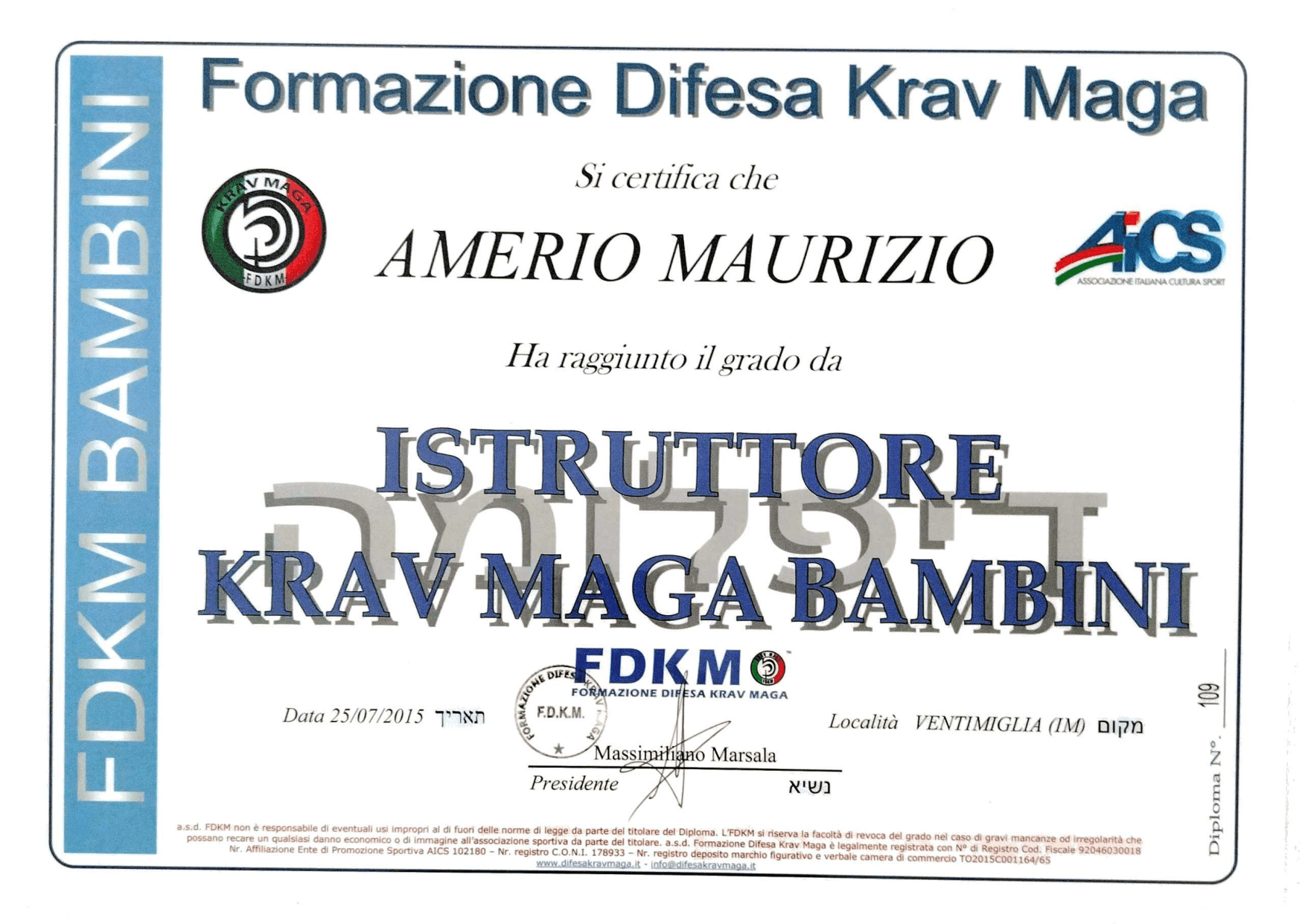 Istruttore Krav Maga Bambini, Formazione Difesa Krav Maga, Ventimiglia, 2015